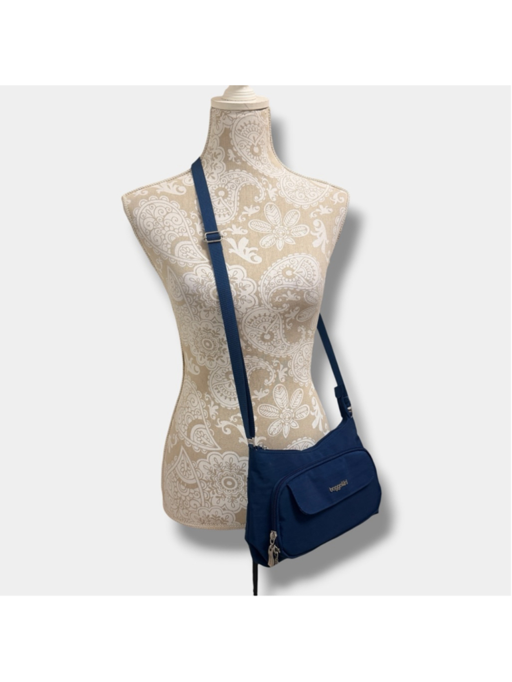 Baggallini Blue Crossbody Travel Bag Lightweight Organizer Purse Nylon - Picture 11 of 13